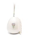 Simone Rocha Large Pearl Egg Clutch Bag In Neutrals