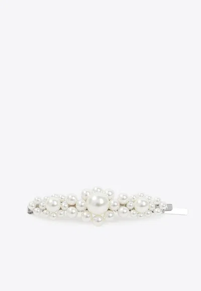 SIMONE ROCHA LARGE PEARL FLOWER HAIR CLIP