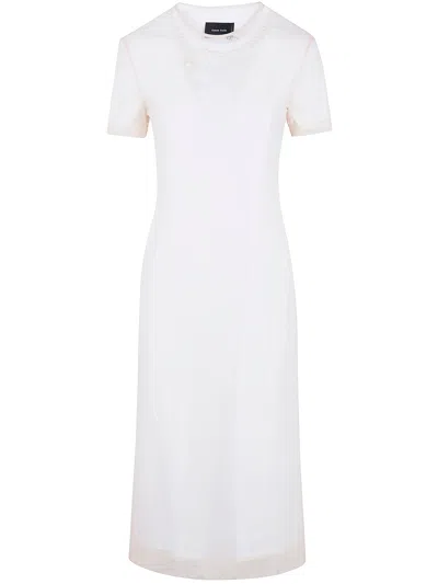 Simone Rocha "layered Liquid" Dress With Embroidered In White