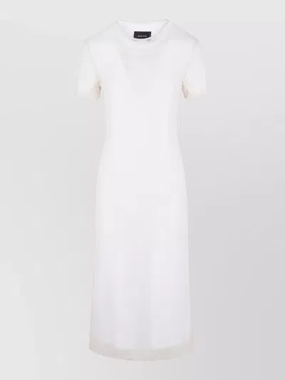 Simone Rocha Layered Midi Dress Pearl Embroidery In White