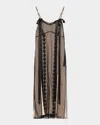 Simone Rocha Layered Ribbon Slits Ankle Slip Dress In Multi