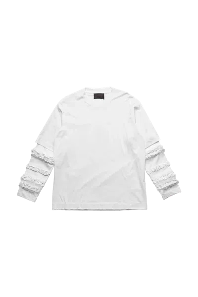 SIMONE ROCHA SIMONE ROCHA LAYERED RUFFLE FRILL LONG SLEEVE T-SHIRT WHITE