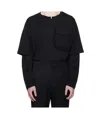 Simone Rocha Layered Ruffle Pocket Long Sleeve T-shirt In Black
