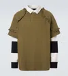Simone Rocha Layered Ruffled Cotton Jersey Polo Shirt In Black