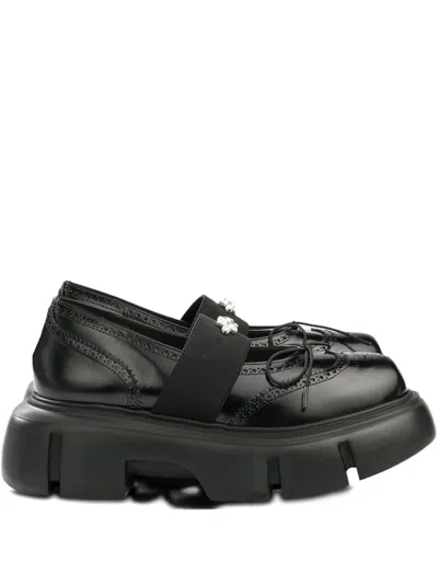 SIMONE ROCHA LEATHER BALLERINA SHOES
