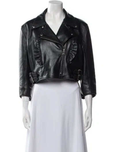 Pre-owned Simone Rocha Leather Biker Jacket In Black