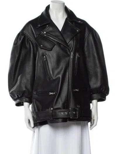 Pre-owned Simone Rocha Leather Biker Jacket In Black