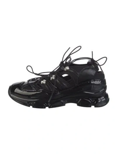 Pre-owned Simone Rocha Leather Chunky Sneakers In Black