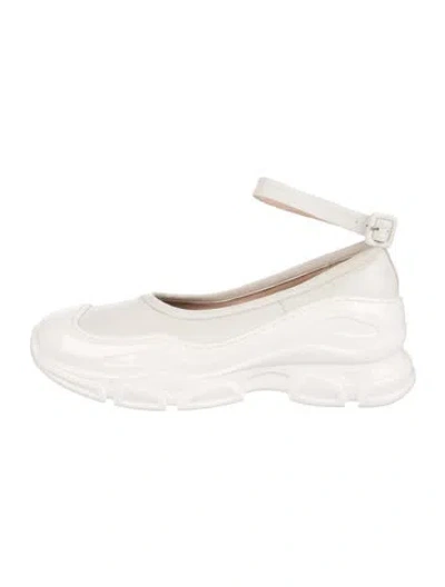 Pre-owned Simone Rocha Leather Crystal Embellishments Chunky Sneakers In White