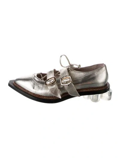 Pre-owned Simone Rocha Leather Flats In Silver
