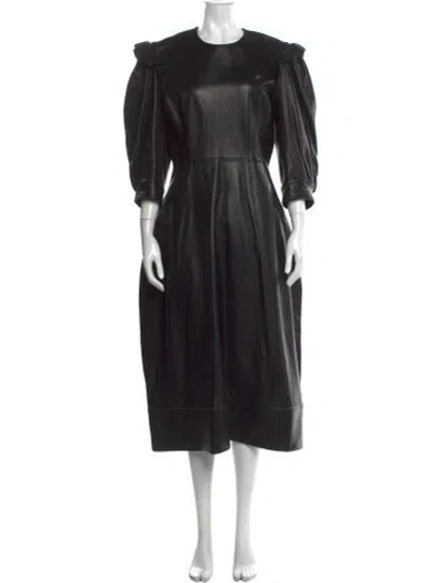 Pre-owned Simone Rocha Leather Long Dress In Black