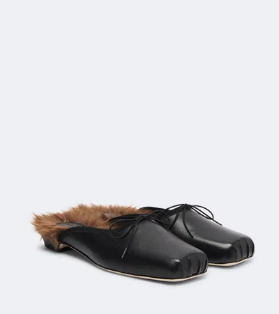 Simone Rocha Leather Mules In Black