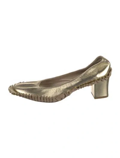 Pre-owned Simone Rocha Leather Mules In Gold