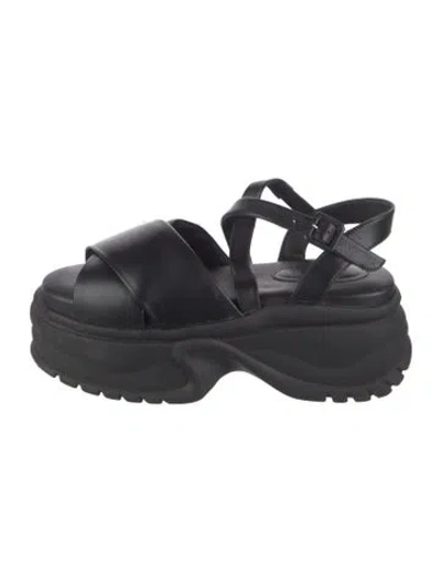 Pre-owned Simone Rocha Leather Sandals In Black