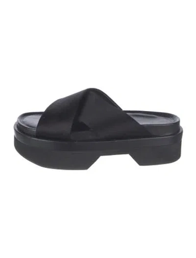 Pre-owned Simone Rocha Leather Slides In Black
