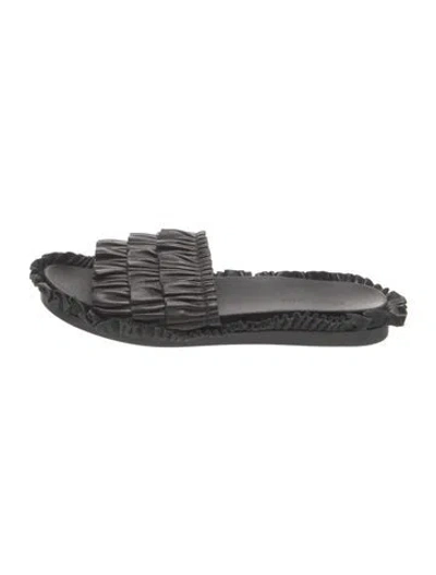 Pre-owned Simone Rocha Leather Slides In Black
