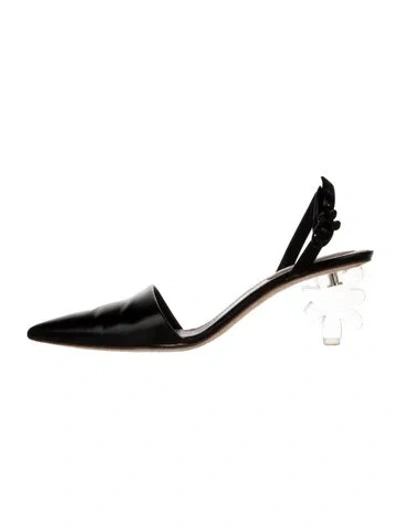 Pre-owned Simone Rocha Leather Slingback Pumps In Black