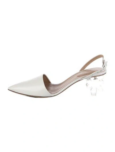 Pre-owned Simone Rocha Leather Slingback Pumps In Silver