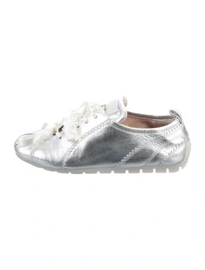 Pre-owned Simone Rocha Leather Sneakers In Metallic/silver