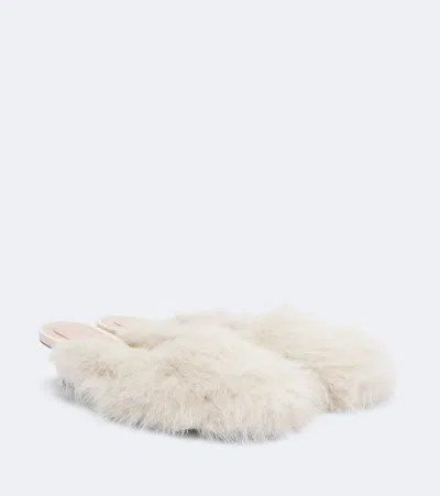 Simone Rocha Leather-trimmed Mules In Neutral