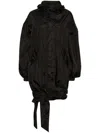 Simone Rocha Lightweight Bow-belt Jacket In Schwarz