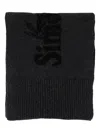 Simone Rocha Logo-embellished Wool Scarf In Gray