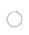 Simone Rocha Adjustable Leaf Motif Crystal Necklace In Metallic