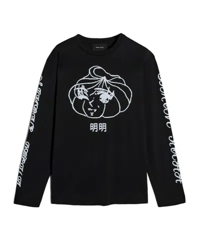 Simone Rocha Logo Print Long-sleeve T-shirt In Black