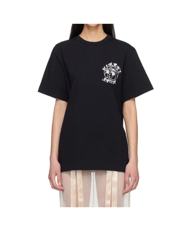 Simone Rocha Logo Print T-shirt In Black