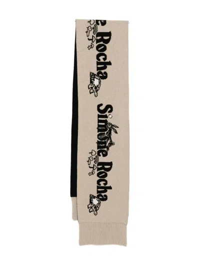 Simone Rocha Logo-printed Scarf In Neutral