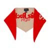 Simone Rocha Triangular Wool Scarf With Bold Red Exterior In Red