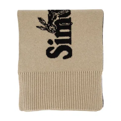 Simone Rocha Logo Scarf In Sand