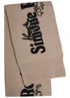 Simone Rocha Logo Wool And Cashmere-blend Scarf In Sand