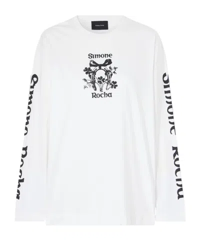 Simone Rocha Logo-printed Cotton-jersey T-shirt In White