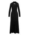 Simone Rocha Eyelets Long-sleeved Maxi Dress In Black