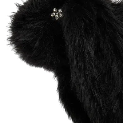 Simone Rocha Long Faux Fur Hare Scarf In Black