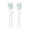 Simone Rocha Blue Long Rosette Bow Earrings In White