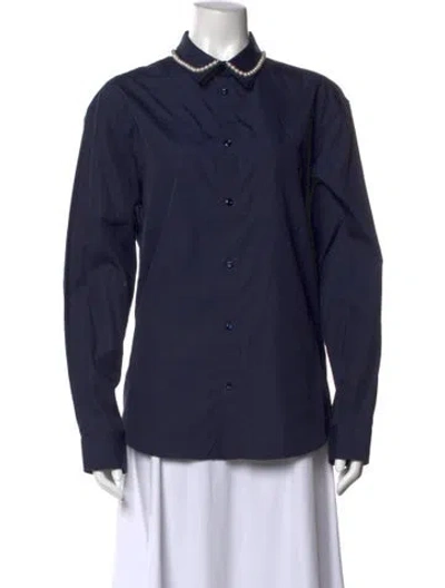 Pre-owned Simone Rocha Long Sleeve Blouse In Blue