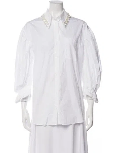 Pre-owned Simone Rocha Long Sleeve Blouse W/ Tags In Neutrals