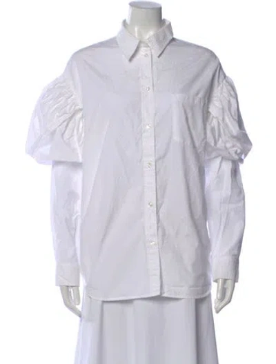 Pre-owned Simone Rocha Long Sleeve Blouse In White