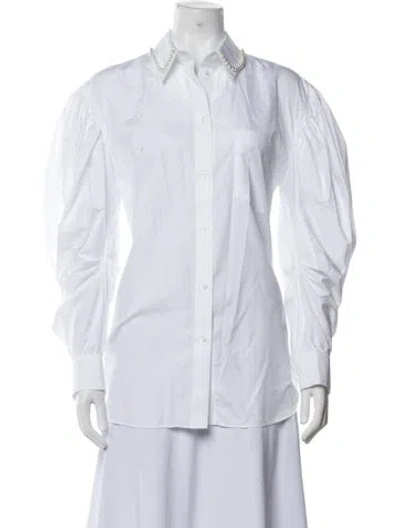 Pre-owned Simone Rocha Long Sleeve Blouse In White