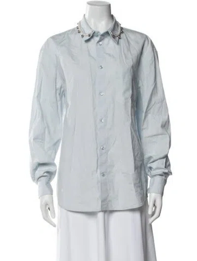 Pre-owned Simone Rocha Long Sleeve Button-up Top In Blue