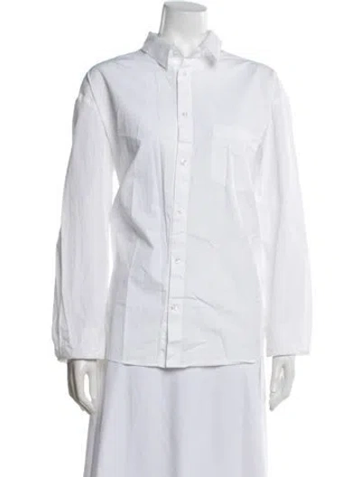 Pre-owned Simone Rocha Long Sleeve Button-up Top In White