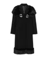 Simone Rocha Black Stuffed Carnation Car Coat In Black