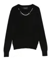 Simone Rocha Black Classic Long Sleeve Fine Knit Sweater In Black