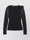 Simone Rocha Womens Black Bow-ribbon Long-sleeves Woven T-shirt In Black