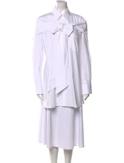 Pre-owned Simone Rocha Long Sleeve Tunic In White