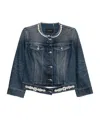 Simone Rocha Long-sleeved Denim Jacket In Blue