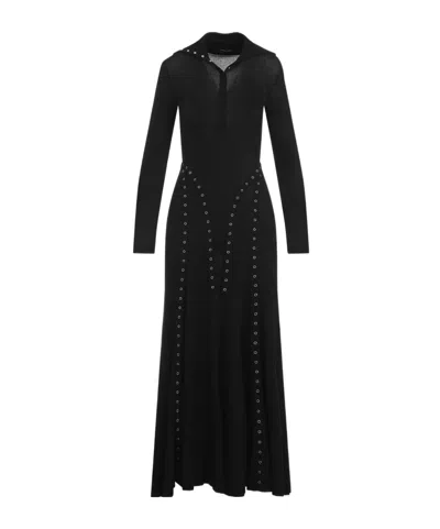 SIMONE ROCHA SIMONE ROCHA RIBBED SNAP-DETAILED BIAS CUT DRESS