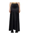 Simone Rocha Drop-waist Slit Bias Silk Maxi Skirt In Black